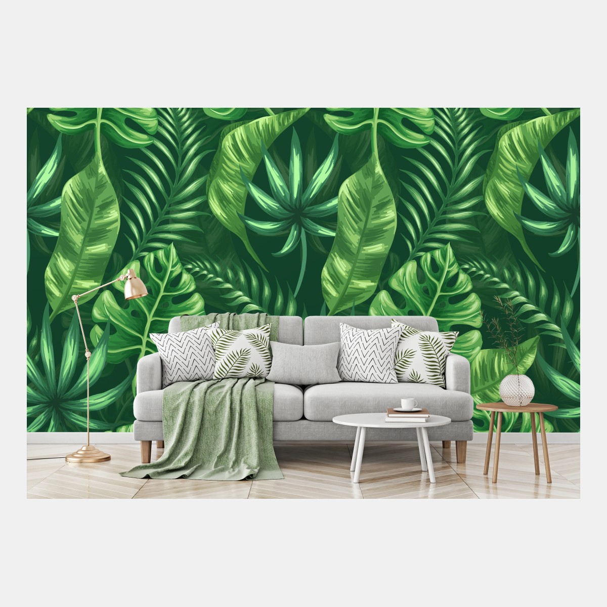 Wall mural tropical monstera leaf pattern • Wallissimo®