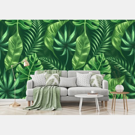 Wall mural tropical monstera leaf pattern • Wallissimo®