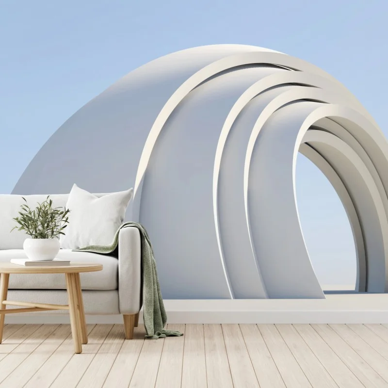 Wall mural minimal arch sculpture