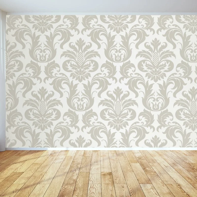 Wall mural elegant beige damask pattern