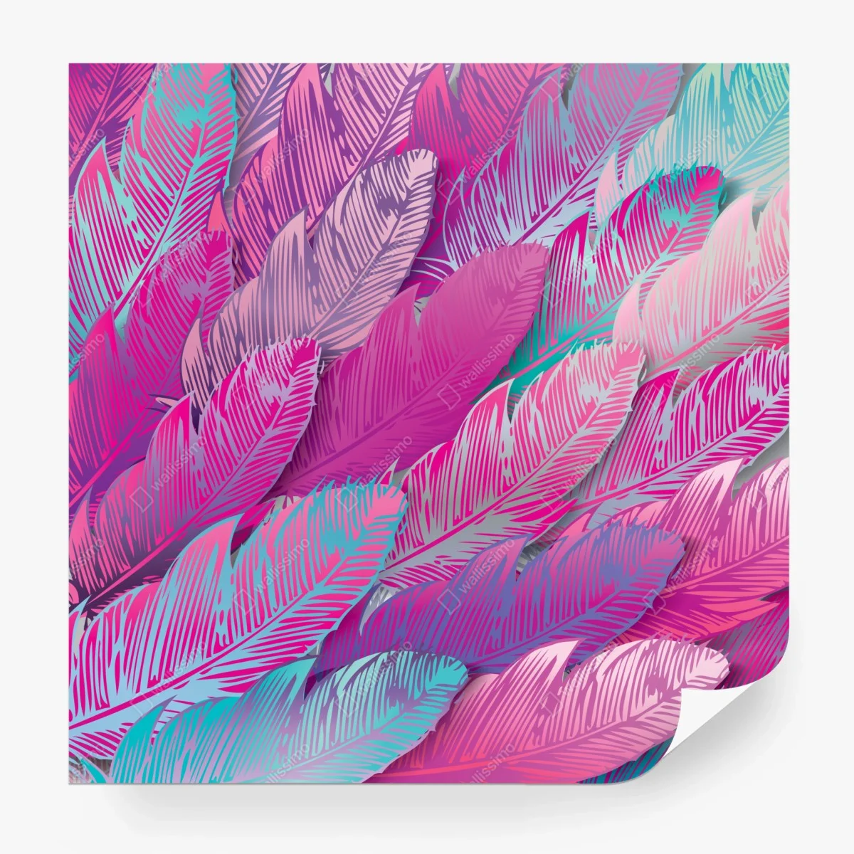 Wall mural iridescent pink feather pattern ⁕ Wallissimo® Wall mural iridescent pink feather pattern ⁕ Wallissimo®
