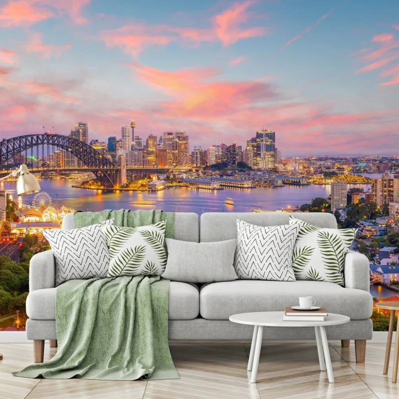 Wall mural sunset over Sydney skyline