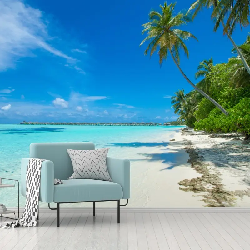 Wall mural tropical Maldives beach escape