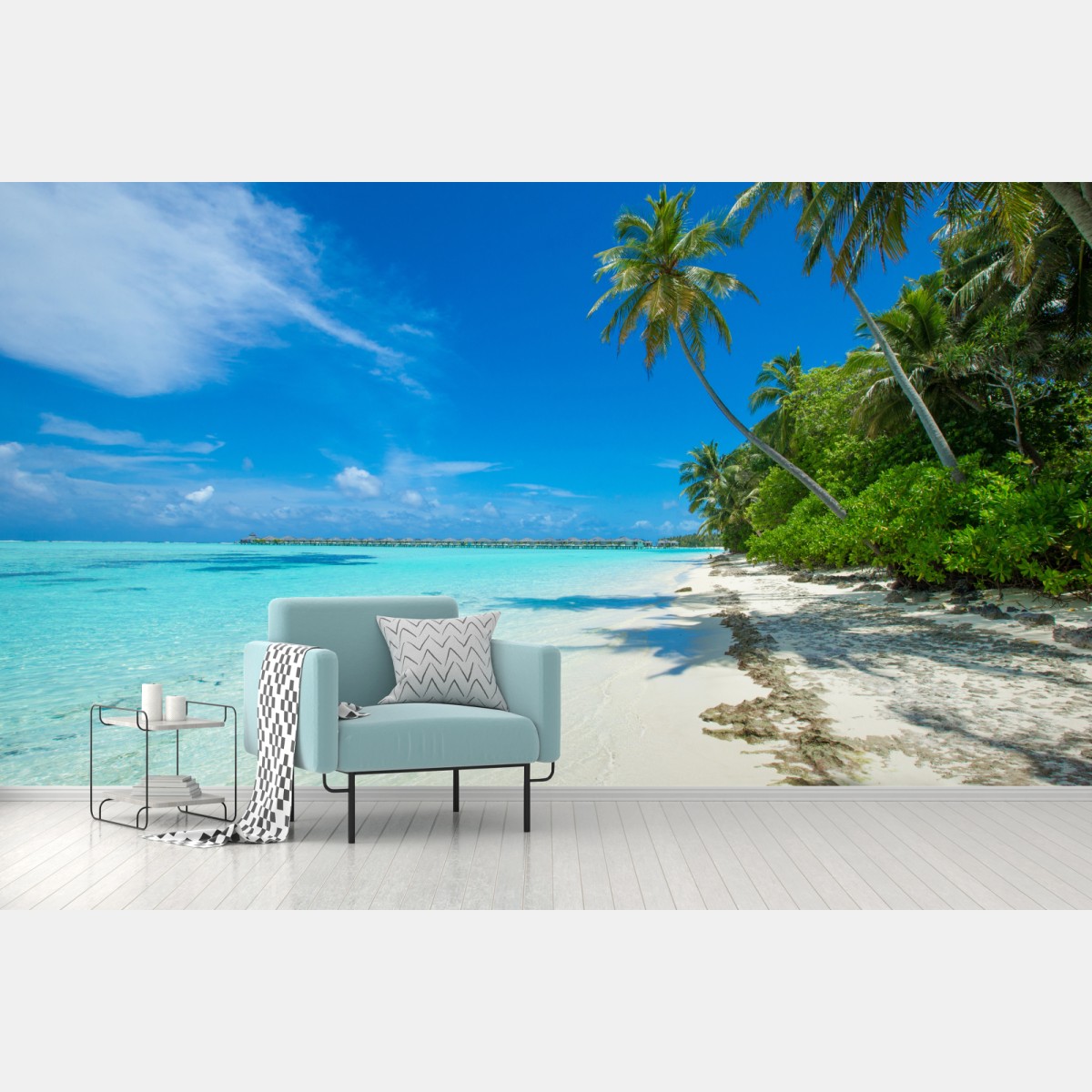 Wall mural tropical Maldives beach escape • Wallissimo®