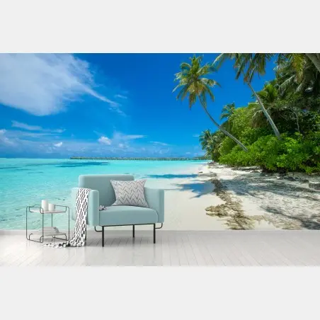 Wall mural tropical Maldives beach escape • Wallissimo®
