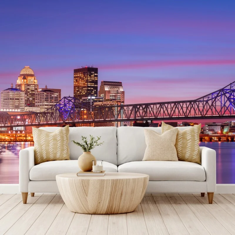 Wall mural Louisville skyline at dusk