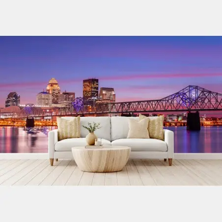 Wall mural Louisville skyline at dusk • Wallissimo®