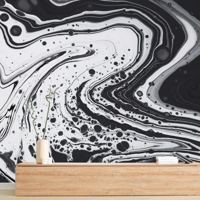 Wall mural monochrome marble abstract