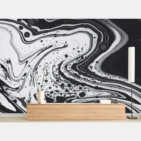 Wall mural monochrome marble abstract • Wallissimo®