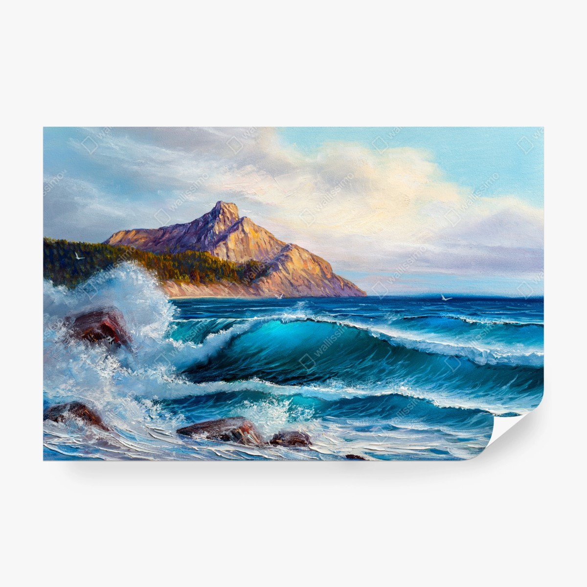 Wall mural turquoise ocean wave seascape • Wallissimo®