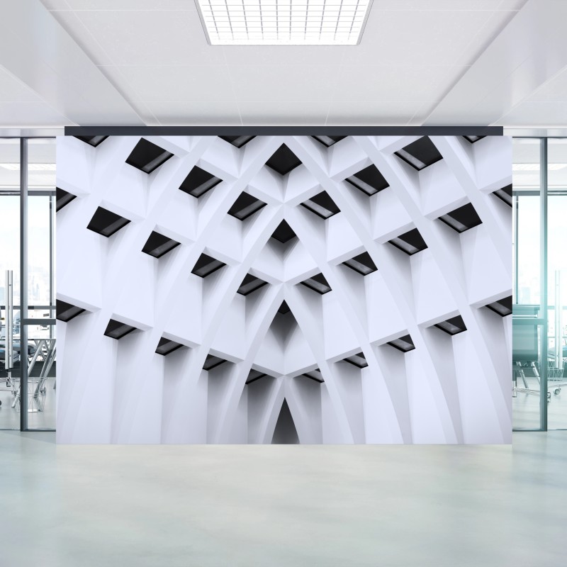 Wall mural geometric arched ceiling pattern