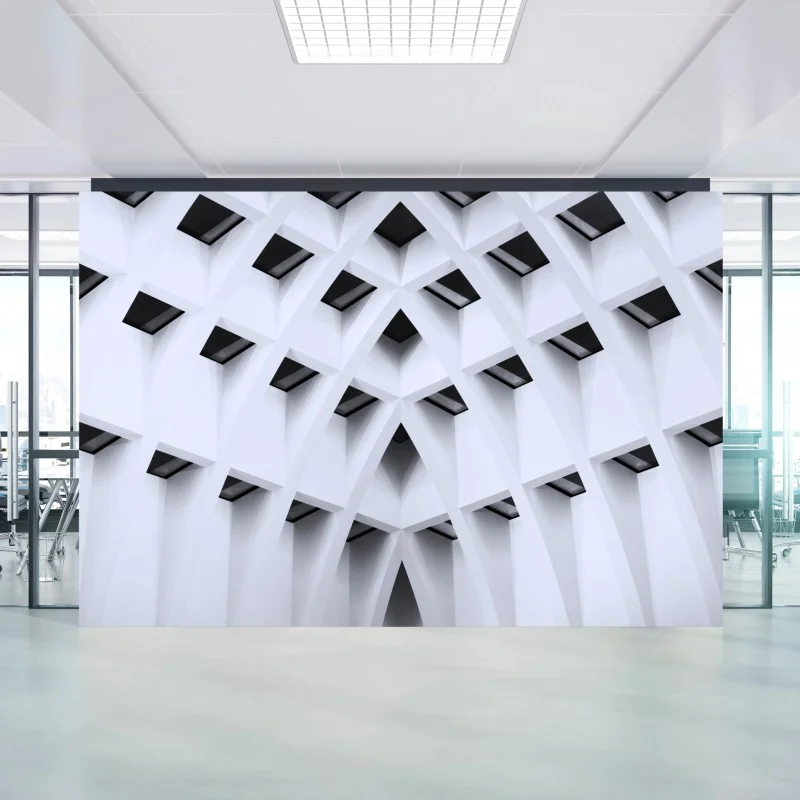 Wall mural geometric arched ceiling pattern