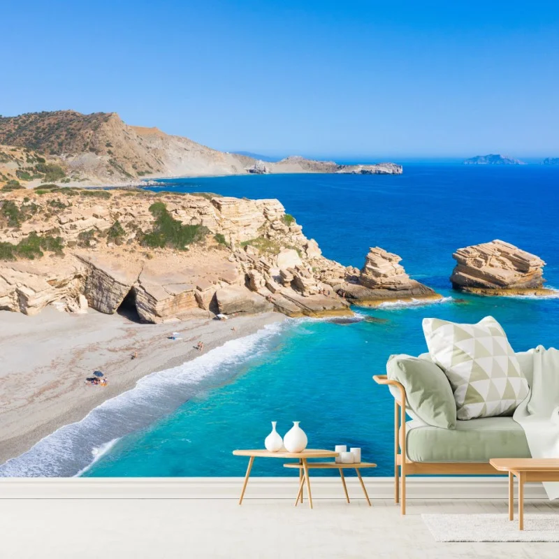 Wall mural turquoise coastal escape