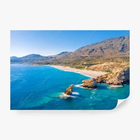 Wall mural turquoise coastal beach panorama • Wallissimo®