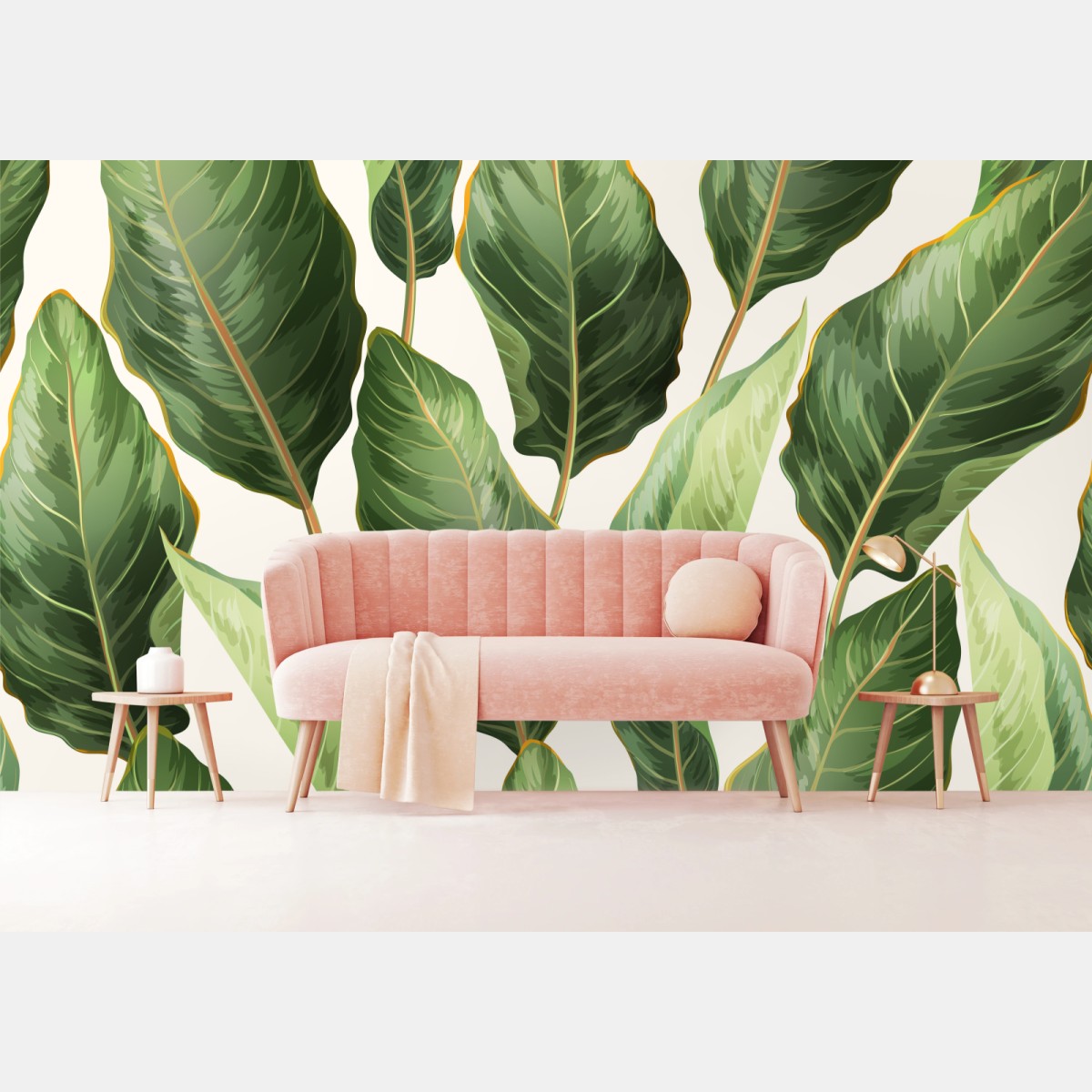 Wall mural tropical banana leaf seamless pattern • Wallissimo®