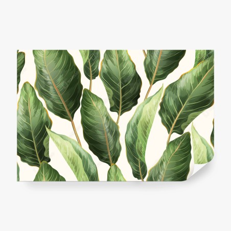 Wall mural tropical banana leaf seamless pattern • Wallissimo®