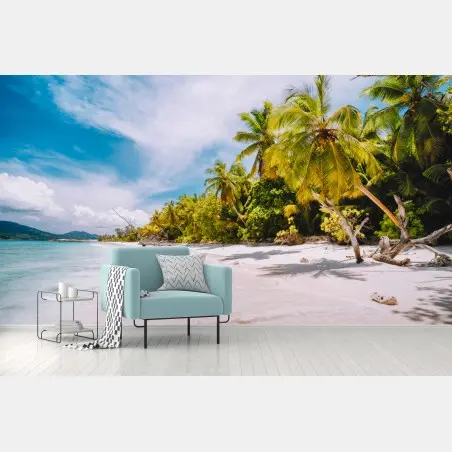 Wall mural tropical palm beach paradise • Wallissimo®