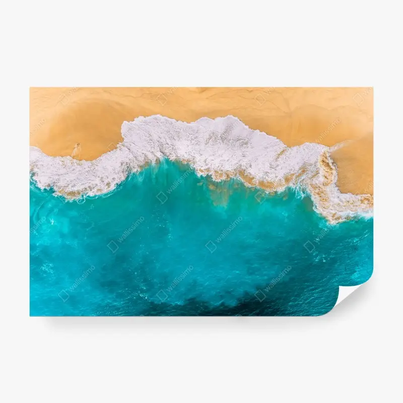 Wall mural turquoise waves at Kelingking Beach