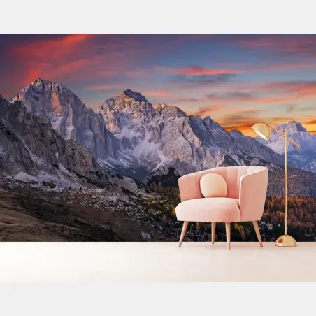 Wall mural majestic autumn mountain sunset • Wallissimo®