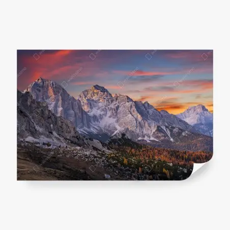 Wall mural majestic autumn mountain sunset • Wallissimo®
