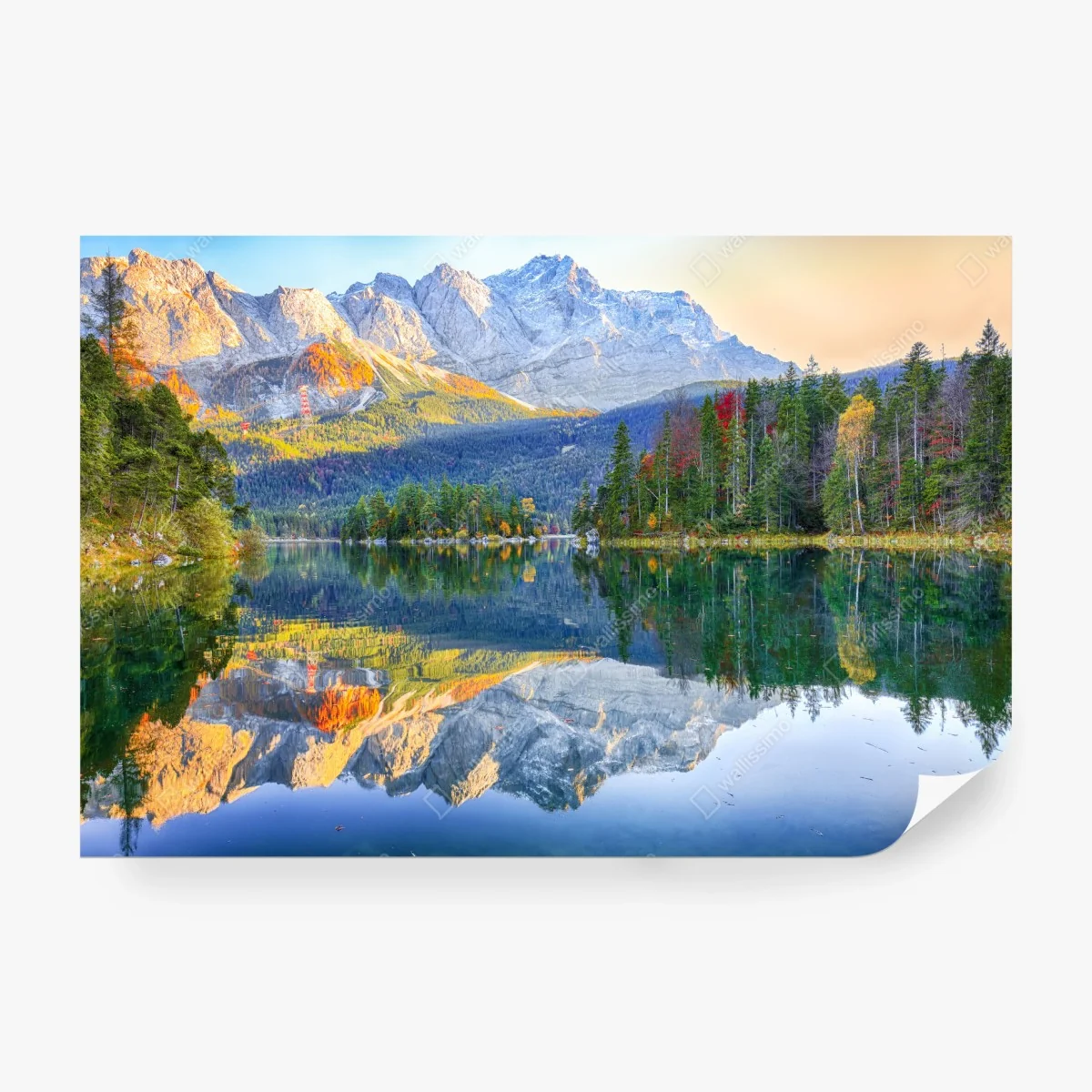 Wall mural autumn reflections on Eibsee at Zugspitze ⁕ Wallissimo® Wall mural autumn reflections on Eibsee at Zugspitze ⁕ Wallissimo®