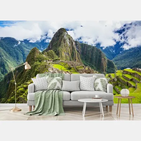Wall mural Machu Picchu ancient mountain terraces • Wallissimo®
