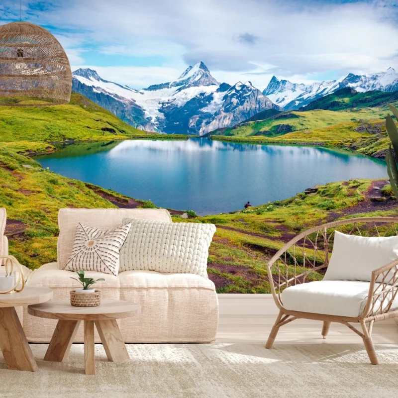 Wall mural serene morning at Bachalpsee, Switzerland