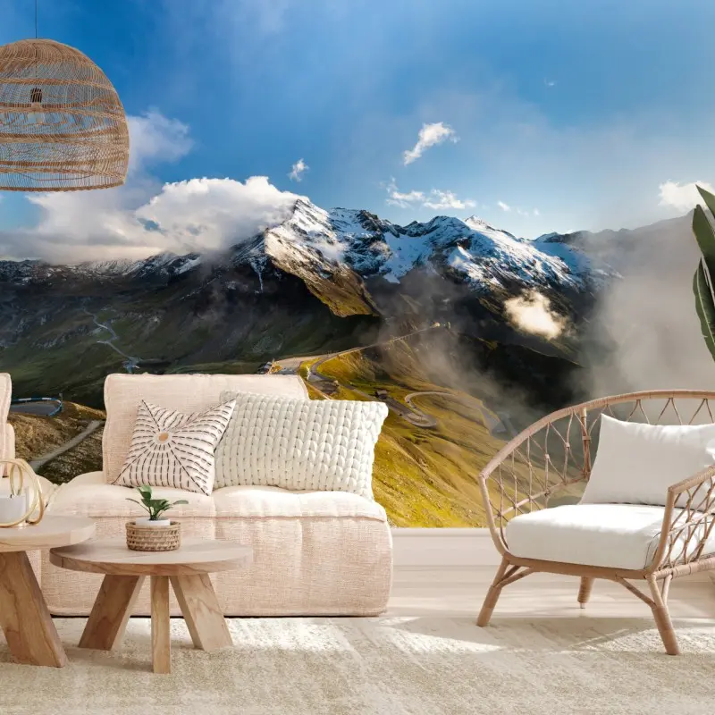 Wall mural Grossglockner high alpine road panorama