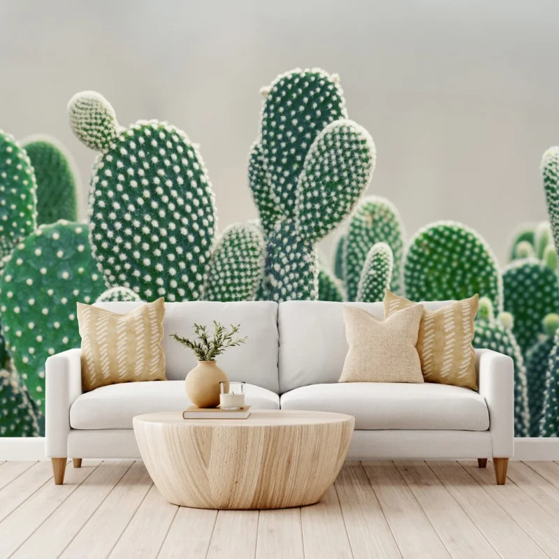 Wall mural opuntia cactus close-up • Wallissimo® Wall mural opuntia cactus close-up • Wallissimo®
