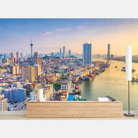 Wall mural Macau skyline at sunset • Wallissimo®
