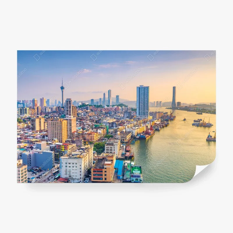 Wall mural Macau skyline at sunset