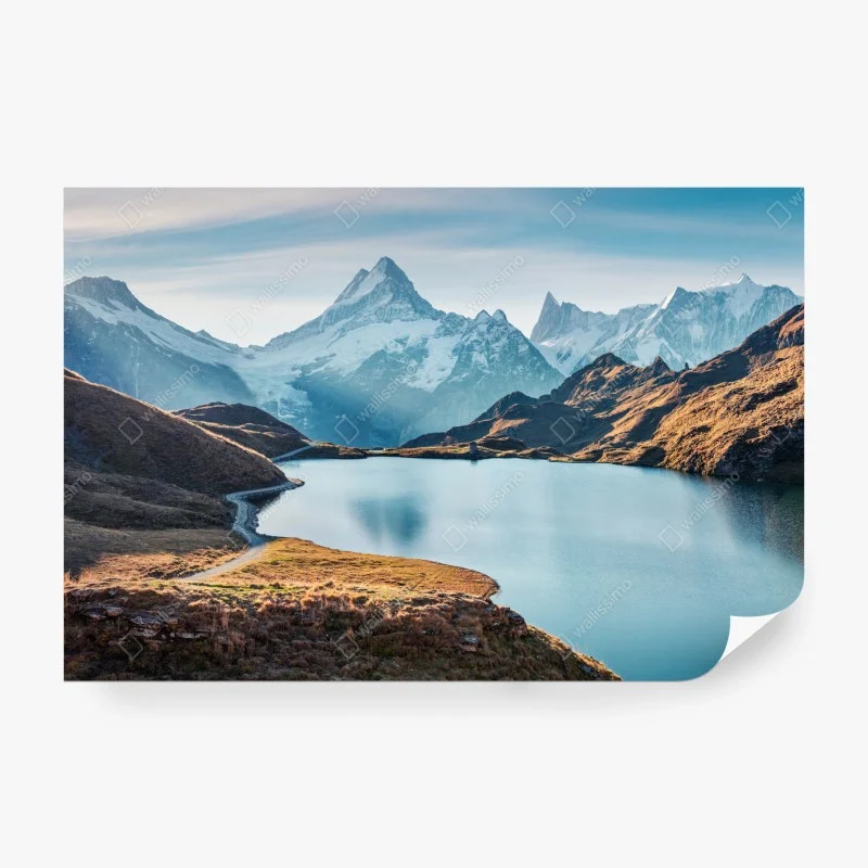 Wall mural sunrise over Bachalpsee, Swiss Alps