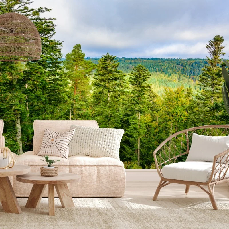 Wall mural Black Forest autumn treetop panorama