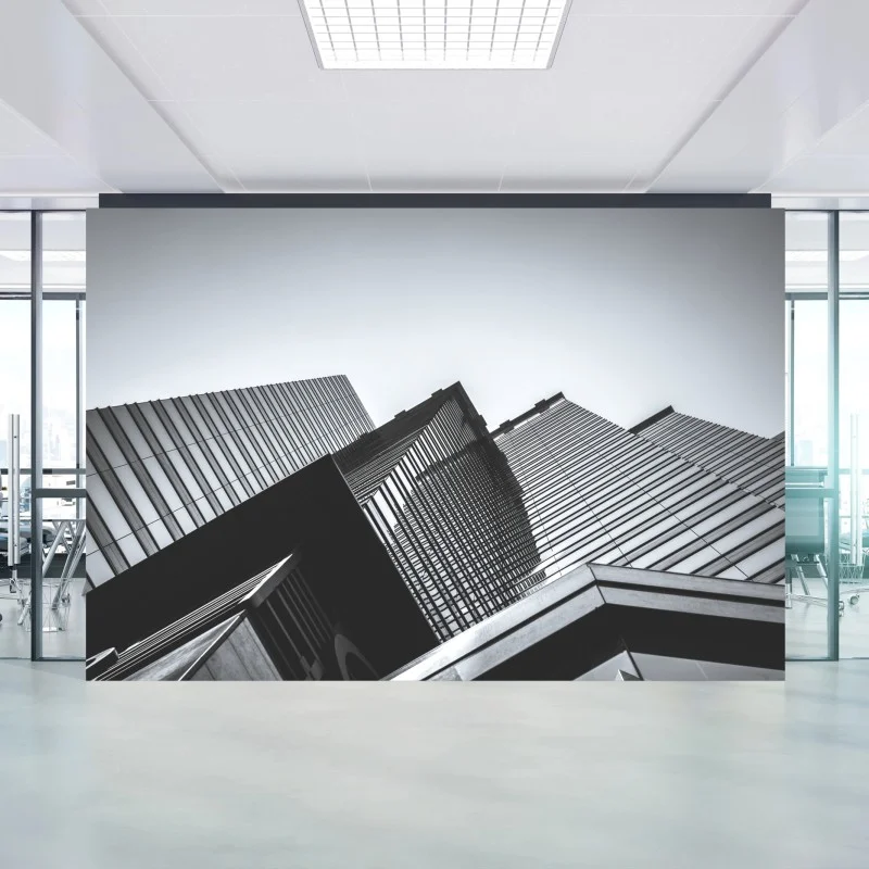 Wall mural Hong Kong commercial building close-up