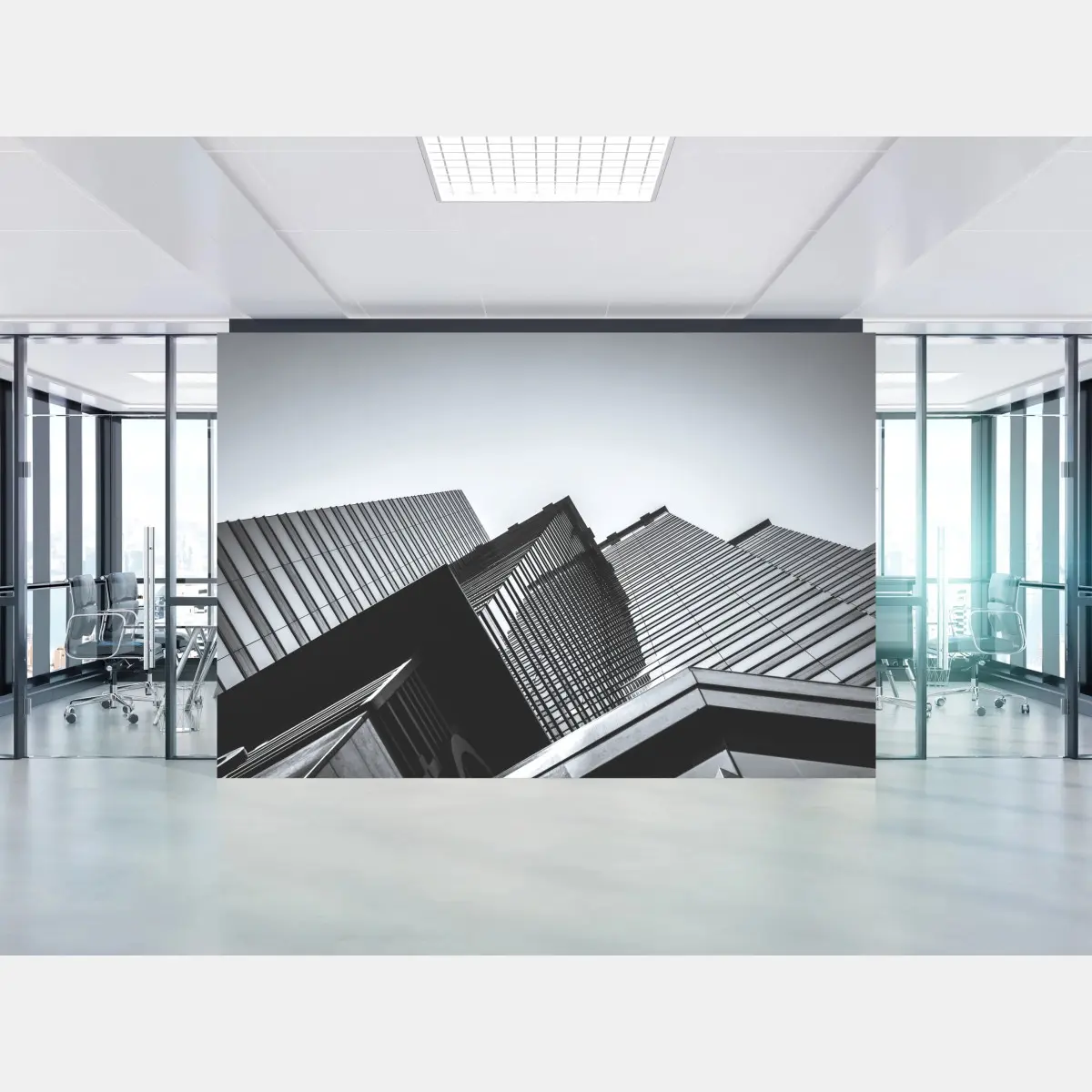 Wall mural Hong Kong commercial building close-up • Wallissimo®