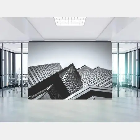 Wall mural Hong Kong commercial building close-up • Wallissimo®