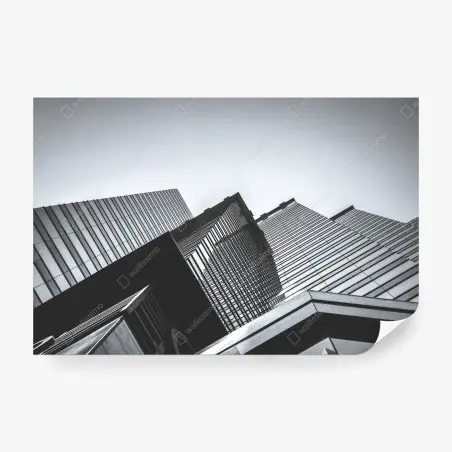 Wall mural Hong Kong commercial building close-up • Wallissimo®
