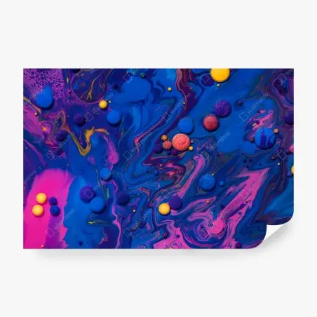 Wall mural vibrant cosmic paint swirls • Wallissimo®