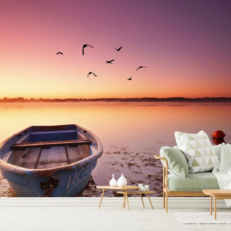 Wall mural sunset serenity over still waters