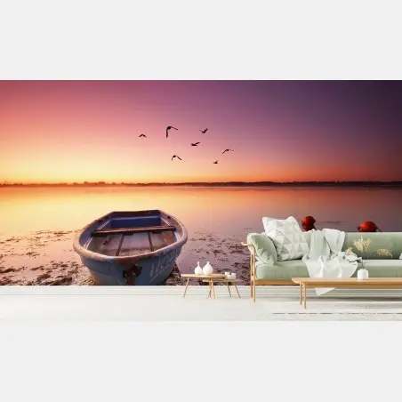 Wall mural sunset serenity over still waters • Wallissimo®