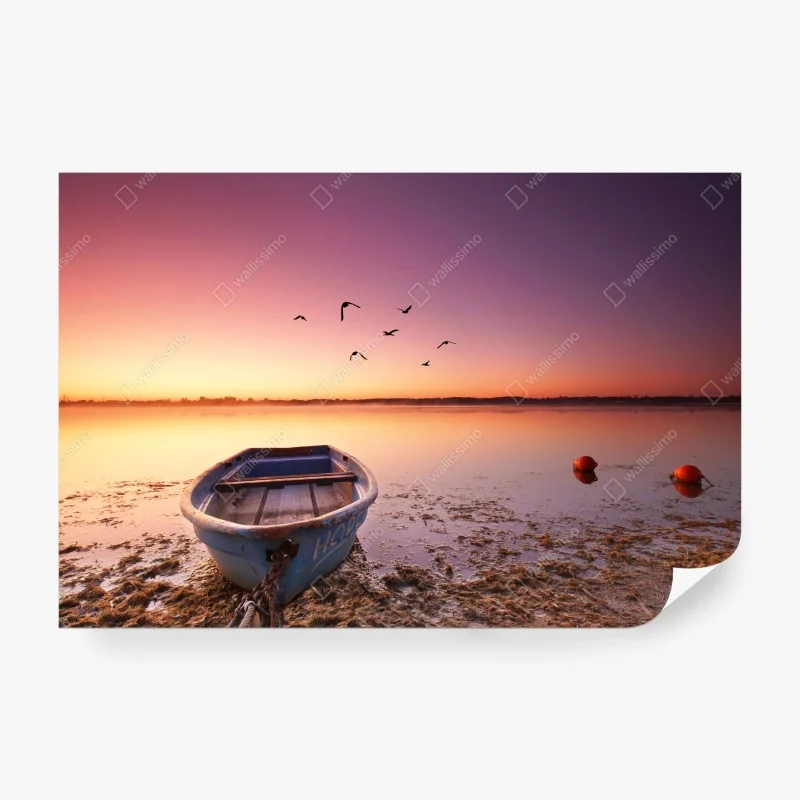 Wall mural sunset serenity over still waters