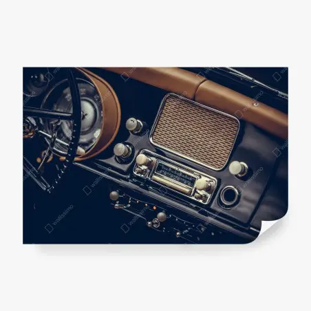Wall mural vintage car dashboard close-up • Wallissimo®