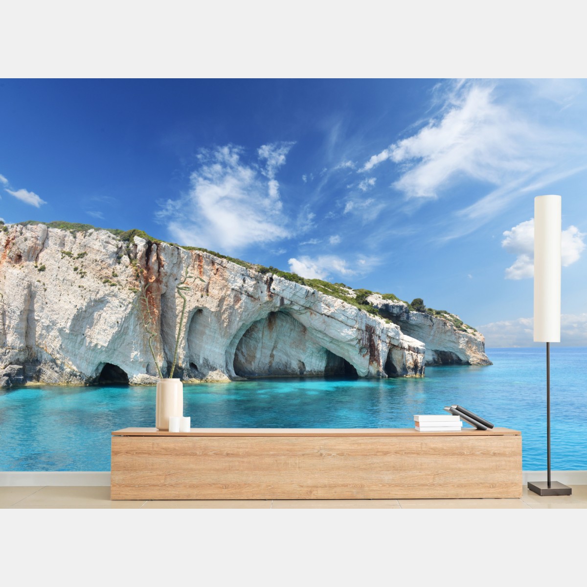 Wall mural blue caves on Zakynthos • Wallissimo®
