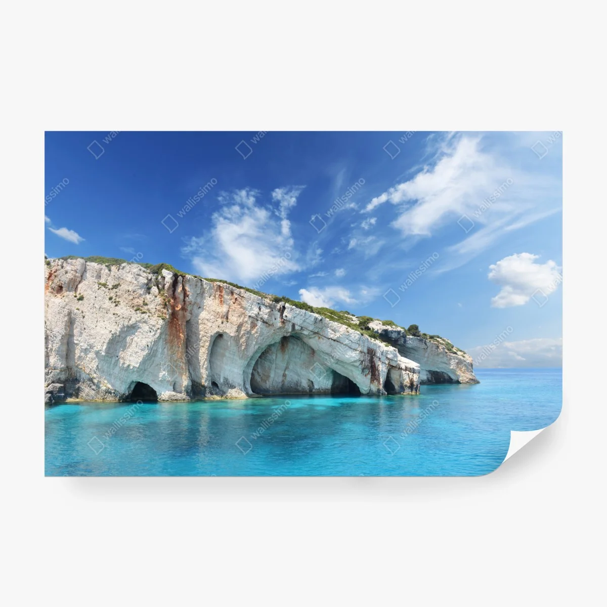 Wall mural blue caves on Zakynthos ⁕ Wallissimo®