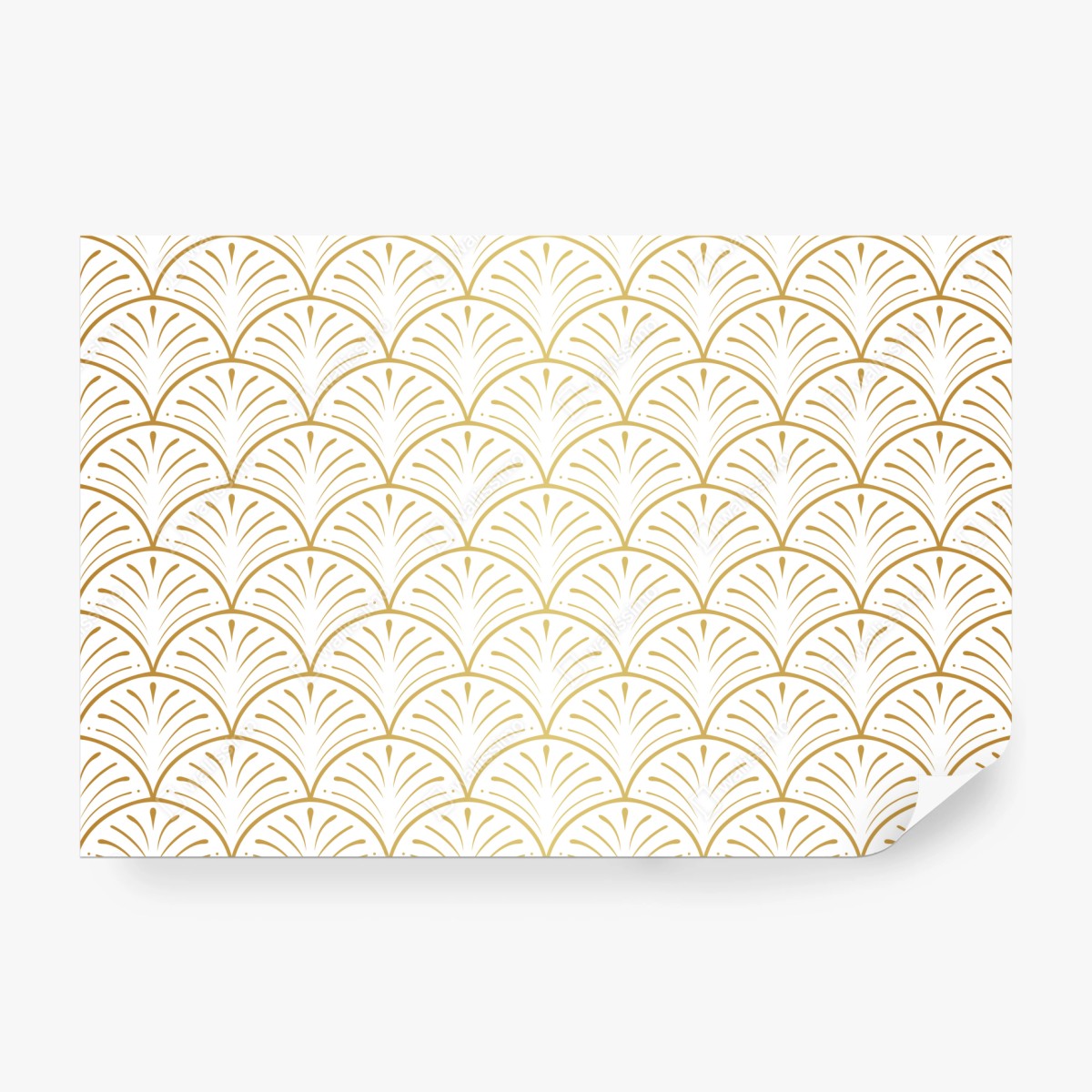Wall mural gold art deco fan pattern • Wallissimo®