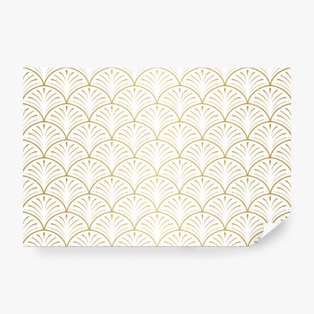 Wall mural gold art deco fan pattern • Wallissimo®