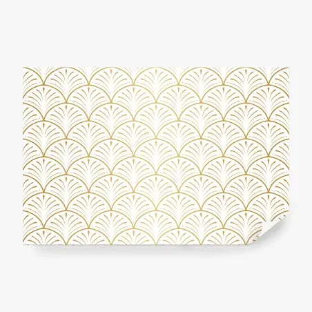 Wall mural gold art deco fan pattern • Wallissimo®