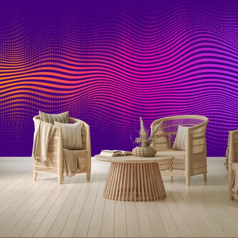 Wall mural vibrant gradient wave pattern