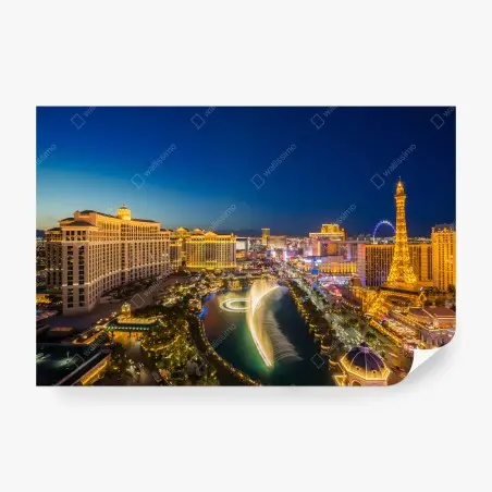 Wall mural Las Vegas skyline at night • Wallissimo®