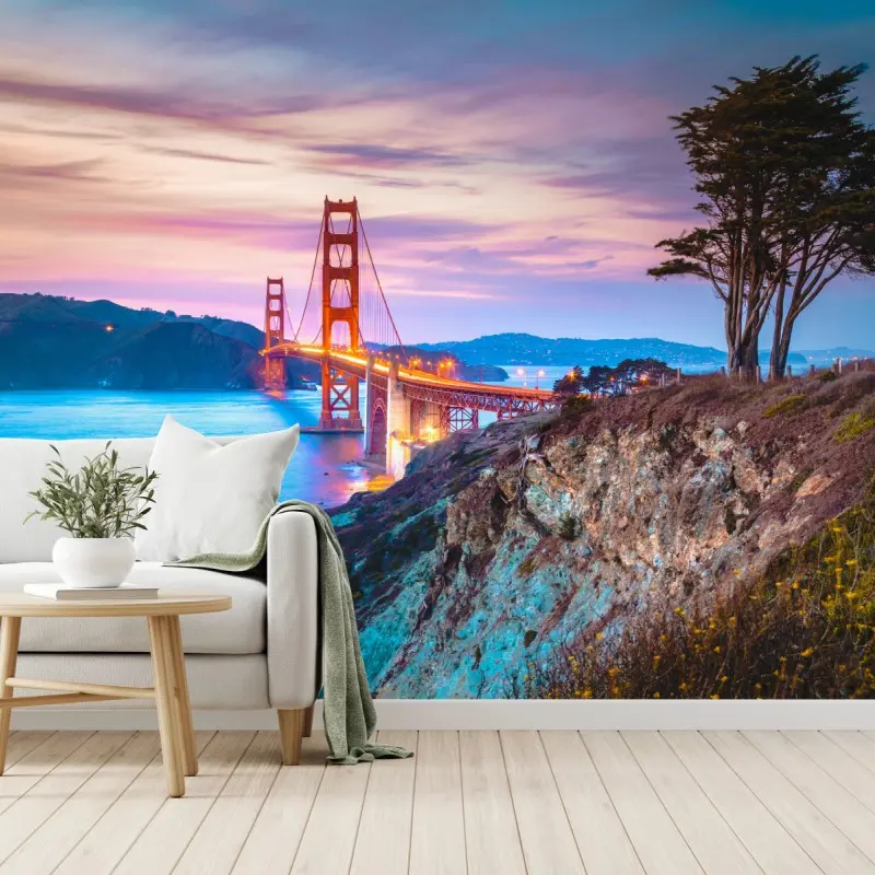 Wall mural Golden Gate Bridge at twilight
